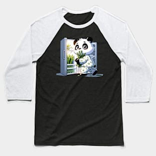 Midnight Snack Panda - Adorable Bamboo-Themed Pajama Party Baseball T-Shirt